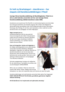 Sveriges första Danslärarutbildning vid Musikhögskolan i Piteå är en