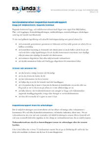 Servicedeklaration inspektion/kontrollrapport