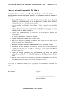 AF 3.2.2 Ordnings- och hygienregler (Sigill