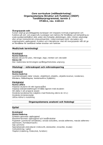 Core curriculum (målbeskrivning) Organsystemens