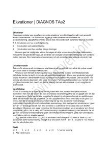 Ekvationer | DIAGNOS TAe2