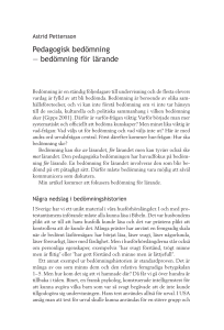 Pedagogisk bedömning — bedömning för lärande