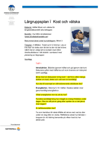 Lärgruppsplan – Kost och vätska