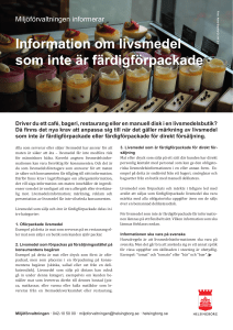Information om livsmedel som inte är