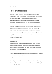 Pressmaterial fakta om blodpropp