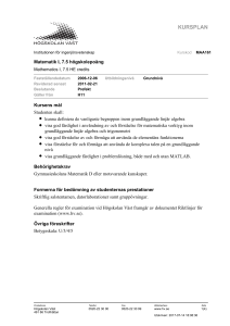kursplan - Högskolan Väst