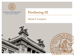 Föreläsning III