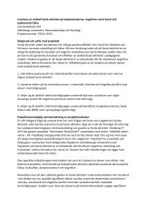Inverkan av utökad fysisk aktivitet på skolprestationer, kognition
