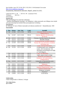 Kurs PM - Karlstads universitet