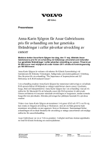 Anna-Karin Sjögren får Assar Gabrielssons pris för avhandling om