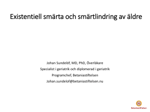 Existentiell smärta och smärtlindring av äldre