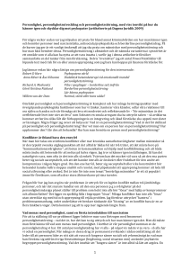 Personlighet, personlighetsutveckling och personlighetsstörning
