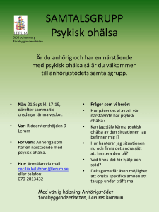 SAMTALSGRUPP Psykisk ohälsa
