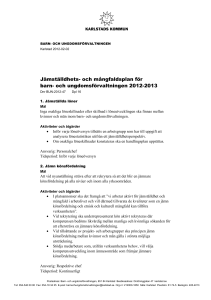 och mångfaldsplan för barn- och