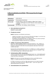 Läkemedelskommittén Minnesanteckningar 150520