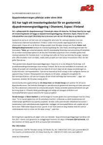 St1 har tagit ett investeringsbeslut för en geotermisk