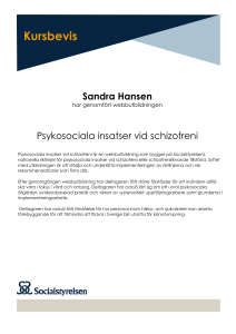 Kursbevis för Psykosociala insatser vid schizofreni