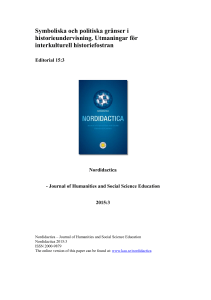 Symboliska och politiska gränser i historieundervisning