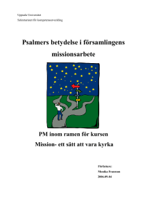 Psalmers betydelse i församlingens missionsarbete