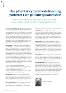 Hur påverkar cytostatikabehandling patienter i sen palliativ