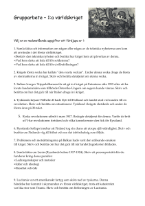 Grupparbete – 1:a världskriget