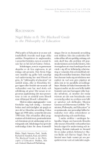 Nigel Blake m fl: The Blackwell Guide to the Philosophy of Education