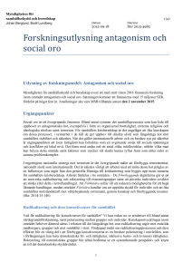 Forskningsutlysning antagonism och social oro