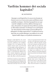Varifrån kommer det sociala kapitalet?