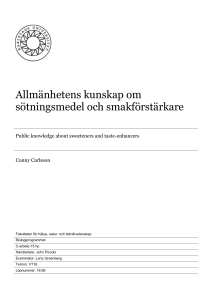 Allmänhetens kunskap om sötningsmedel och