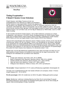 Tisdag 8 september – Chianti Classico Gran Selezione