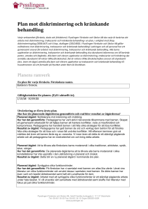 Plan mot diskriminering och kränkande behandling