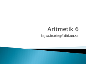 Aritmetik 5 - UU Studentportalen