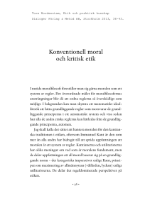 Konventionell moral och kritisk etik
