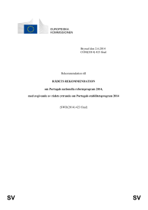 SV SV Rekommendation till RÅDETS REKOMMENDATION om