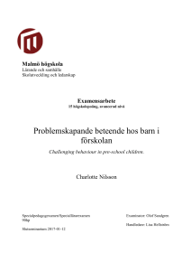 Problemskapande beteende hos barn i förskolan
