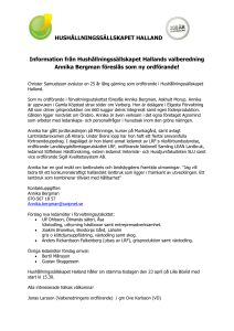 Information från Hushållningssällskapet Hallands valberedning