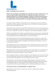 Inför vaccination mot rotarvirus