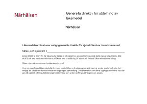 Generella direktiv för utdelning av läkemedel
