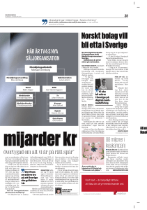 Norskt bolag vill bli etta i Sverige