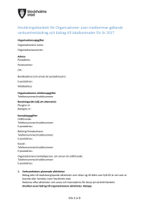 Ansökningsblankett för Organisationer utan