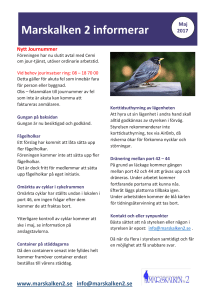 Marskalken 2 informerar