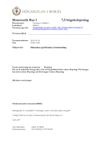 Matematik Bas 1 7,5 högskolepoäng