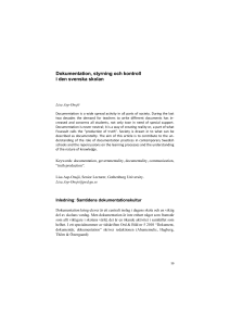Dokumentation, styrning och kontroll i den svenska skolan