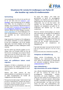 Situationen för romska EU-medborgare som flyttar till