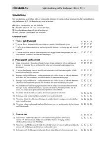 FÖRSKOLAN Självskattning inför fördjupad tillsyn 2013