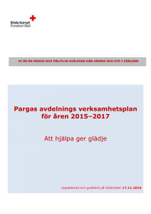 Pargas Röda Kors Verksamhetsplan 2017 - RedNet