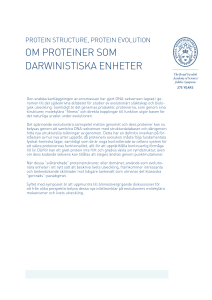 om proteiner som darwinistiska enheter