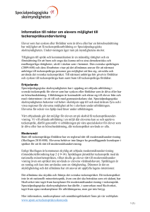 Information till rektor om elevers möjlighet till