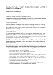Några av Våra första civilisationer Och ANTIKENS GREKLAND OCH