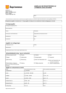 Anmälan om registrering av livsmedelsanläggning